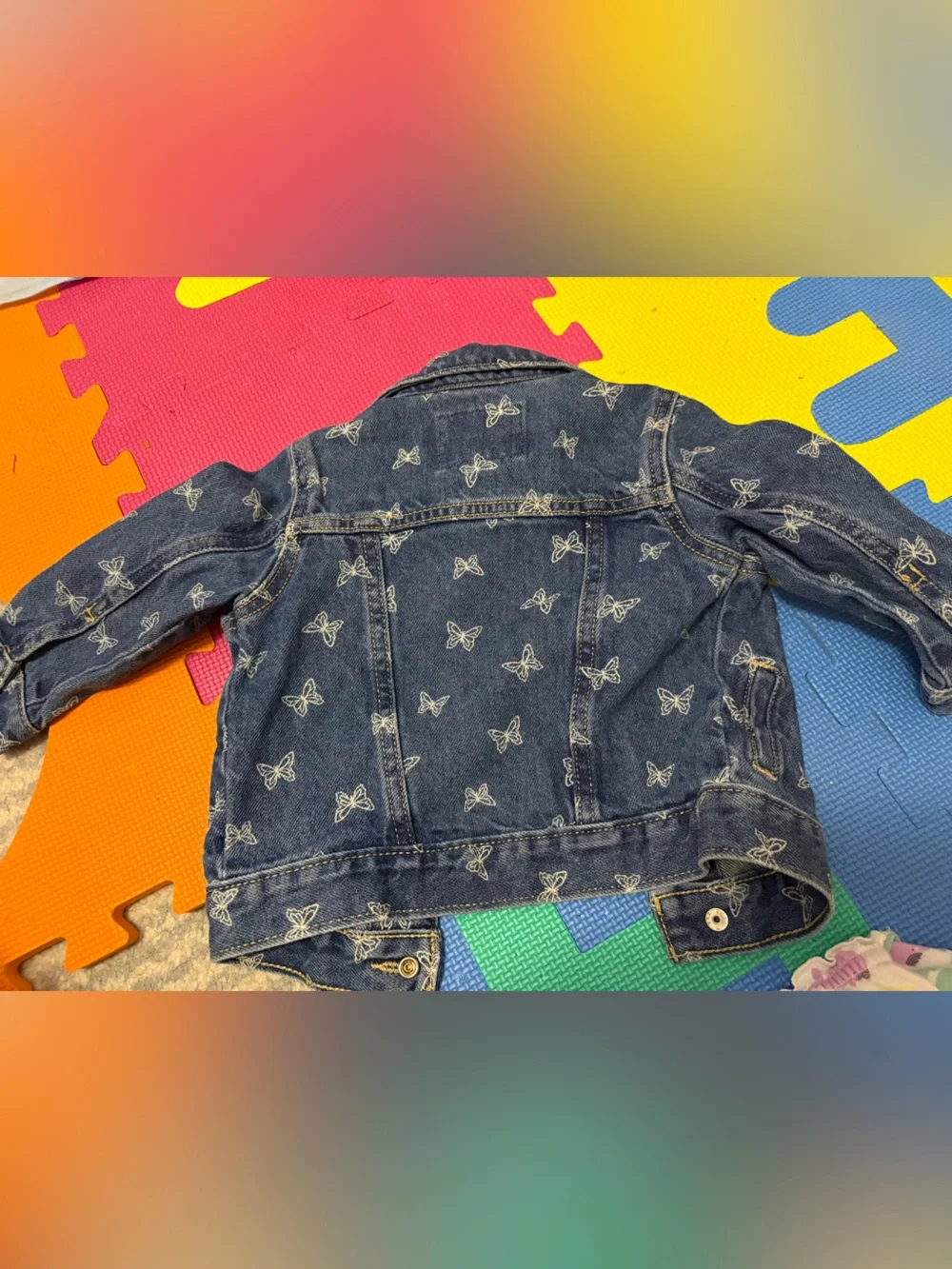 Old Navy Girls' Navy Butterfly Denim Jacket